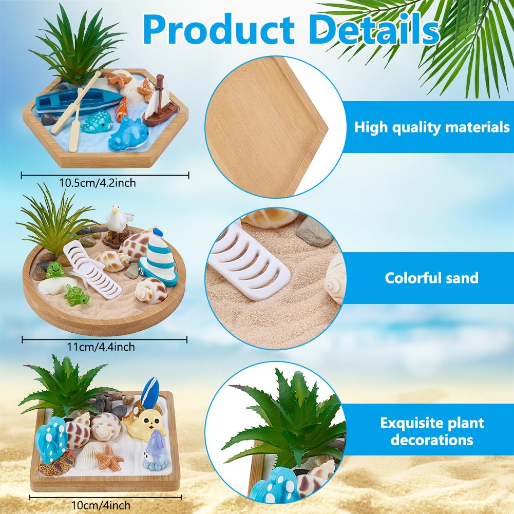 Amazon.com: WEBEEDY 3 Sets Ocean Zen Sand Garden Kit for Desk